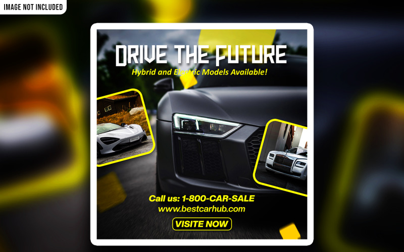 Luxury car rent Social Media Promotional PSD Banner Template