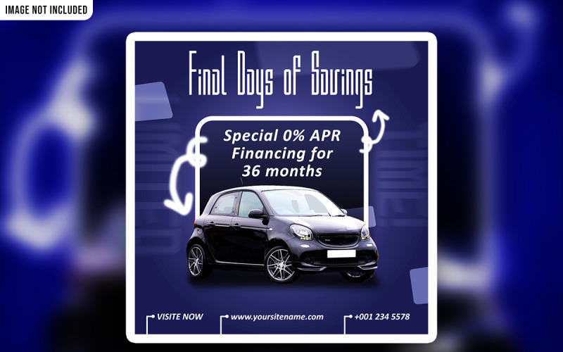 Modern Car rent Social Media Promotional PSD Banner Template