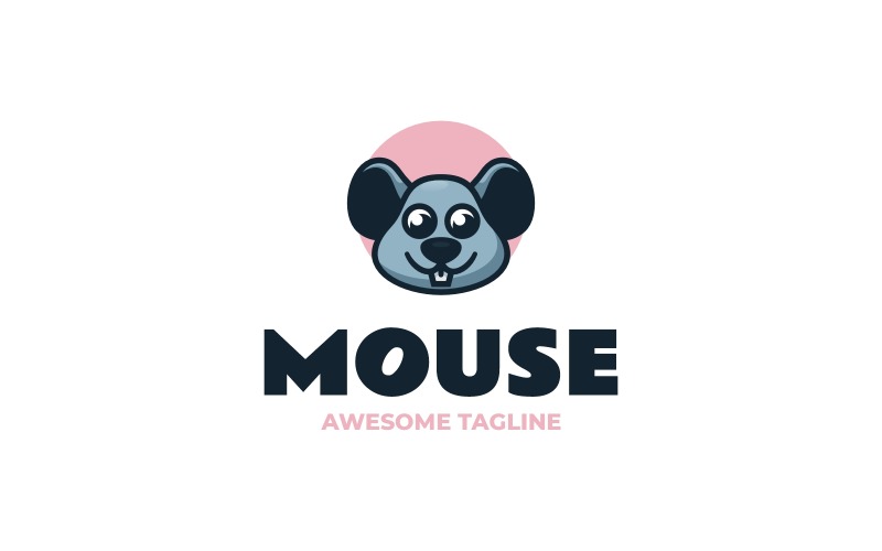 Mouse Simple Mascot Logo 3 Logo Template