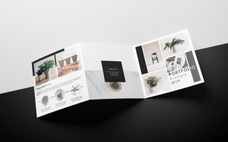 Square Trifold Portfolio Brochure Template – Modern and Customizable