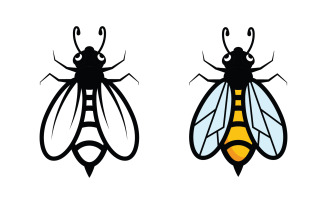 Animal cute Bee vector icon illustration design template v.4