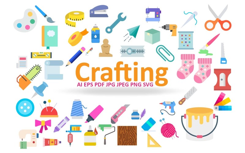 Art and Craft: Unleash Creativity with Handmade Masterpieces Icon Set