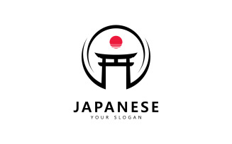 Japanese Torii gate illustration, simple Torii gate sign logo design vector 6