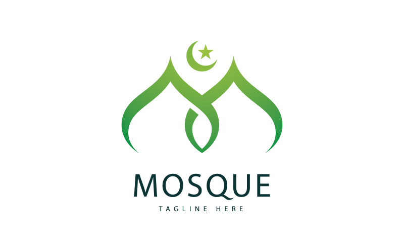 Mosque Logo Template, Islamic Concept Design Creative Symbol 6