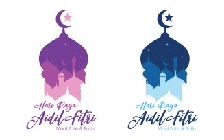 Muslim element abstract for greeting banners. Islamic event day icon design template v.4