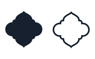 Muslim element abstract frame window. Islamic event day icon design template