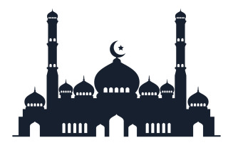 Muslim element abstract Mosque Building. Islamic event day icon design template