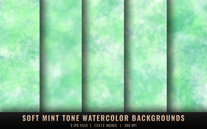 Soft Mint Tone Watercolor Backgrounds