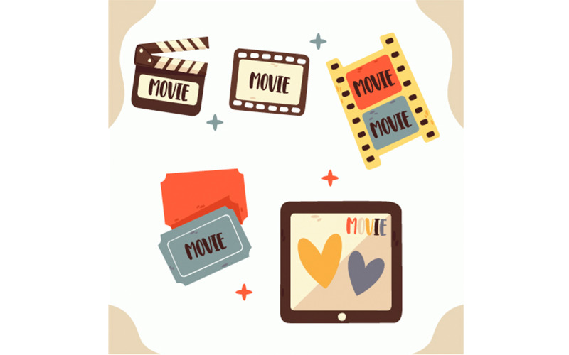 Film Elements Series Lovers Set Illustration