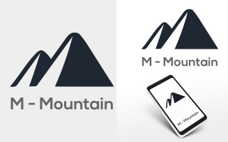 M Mountain Modern Logo Design