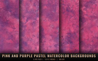 Pink and Purple Pastel Watercolor Backgrounds