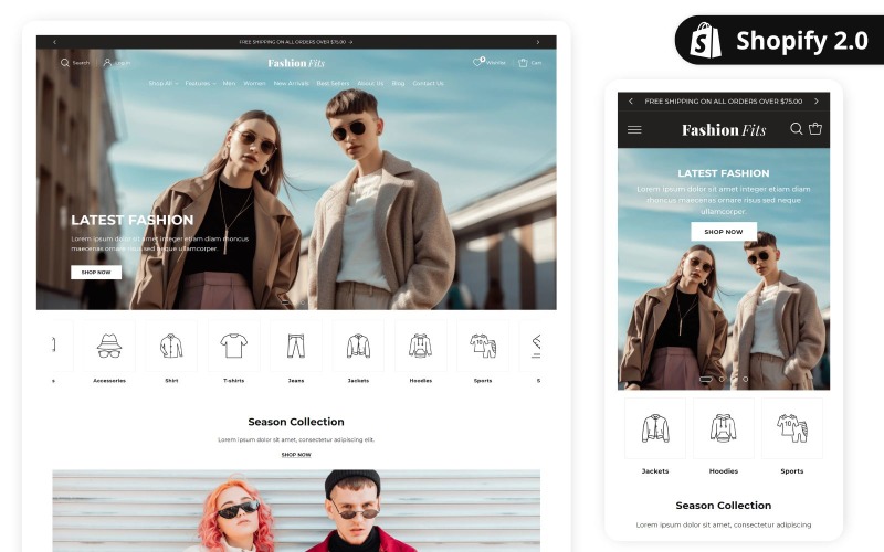 Best Shopify Fashion Fits theme for Fashion Stores | Shopify 2.0 Shopify Theme