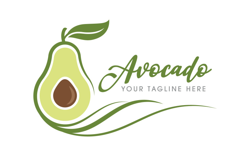Health food fruit nutrition Avocado vector icon illustration design template v.4 Illustration