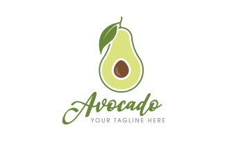 Health food fruit nutrition Avocado vector icon illustration design template v.6