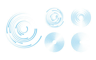 Hi tech halftone circle dots vector illustration design template