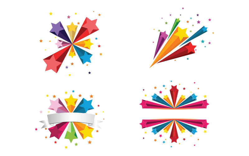 3d illustration star brust background template vector illustration design v.3 Illustration