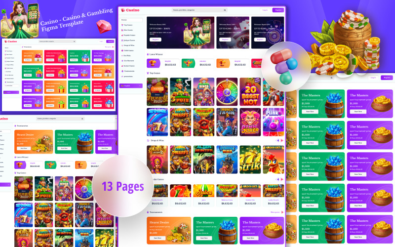 Casino - Casino & Gambling Figma Template UI Element