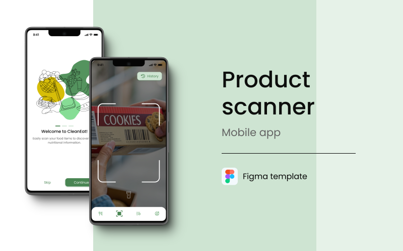 CleanEat – Product Scanner App UI Template UI Element