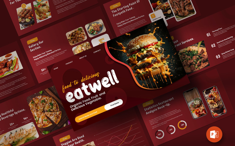 Eatwell Food Presentation Template PowerPoint Template