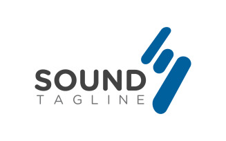 Sound waves vector illustration logo entertainment music studio design template v.10