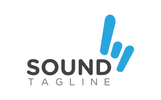 Sound waves vector illustration logo entertainment music studio design template v.11