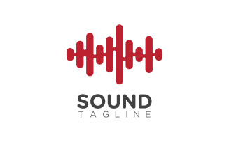 Sound waves vector illustration logo entertainment music studio design template v.2