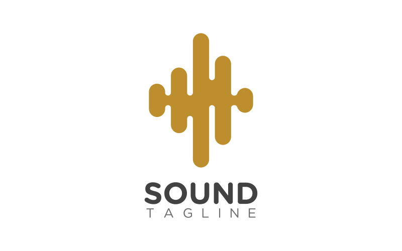 Sound waves vector illustration logo entertainment music studio design template v.4 Logo Template