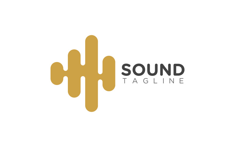 Sound waves vector illustration logo entertainment music studio design template v.5 Logo Template