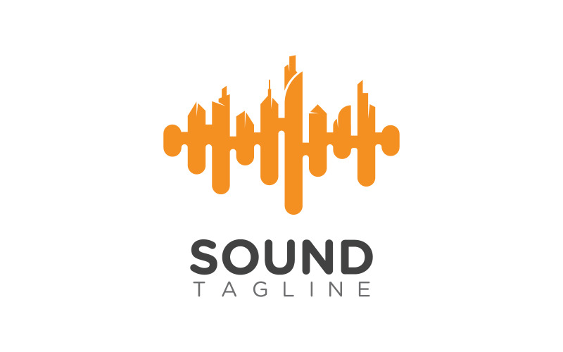 Sound waves vector illustration logo entertainment music studio design template v.6 Logo Template