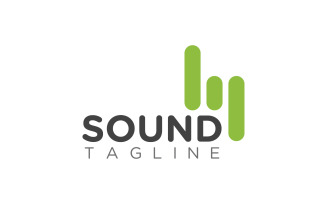 Sound waves vector illustration logo entertainment music studio design template v.8