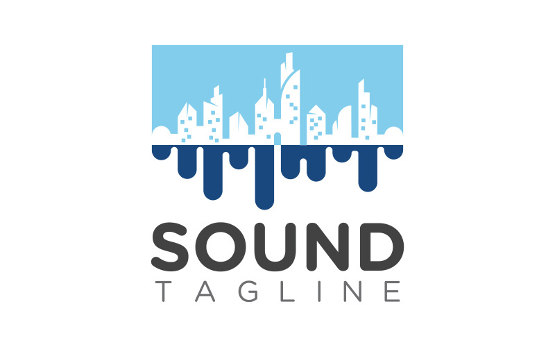 Sound waves vector illustration logo entertainment music studio design template v.9 Logo Template