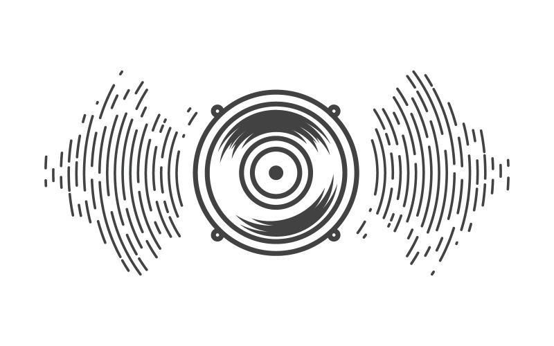Speaker waves logo entertainment music studio design template v.4 Logo Template