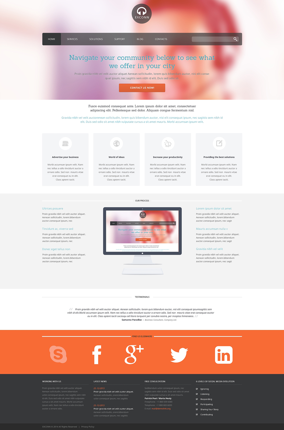 Communications Responsive WordPress Theme New Screenshots BIG