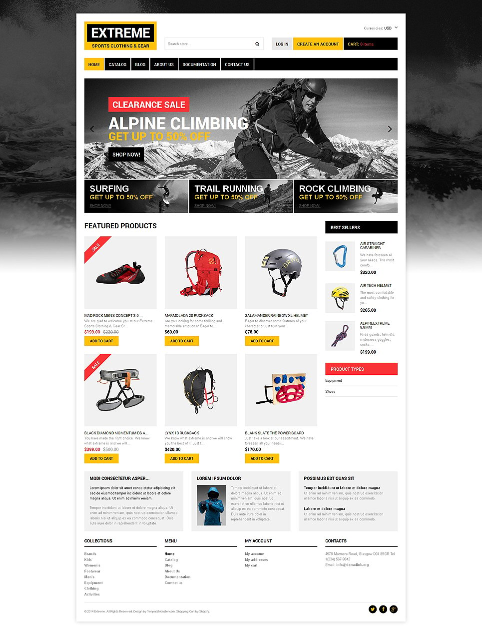 Extreme Sports Responsive Shopify Theme New Screenshots BIG