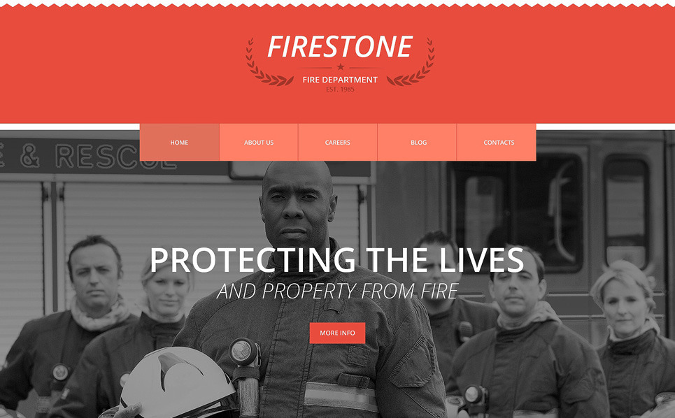 Fire Department Responsive Website Template 48647