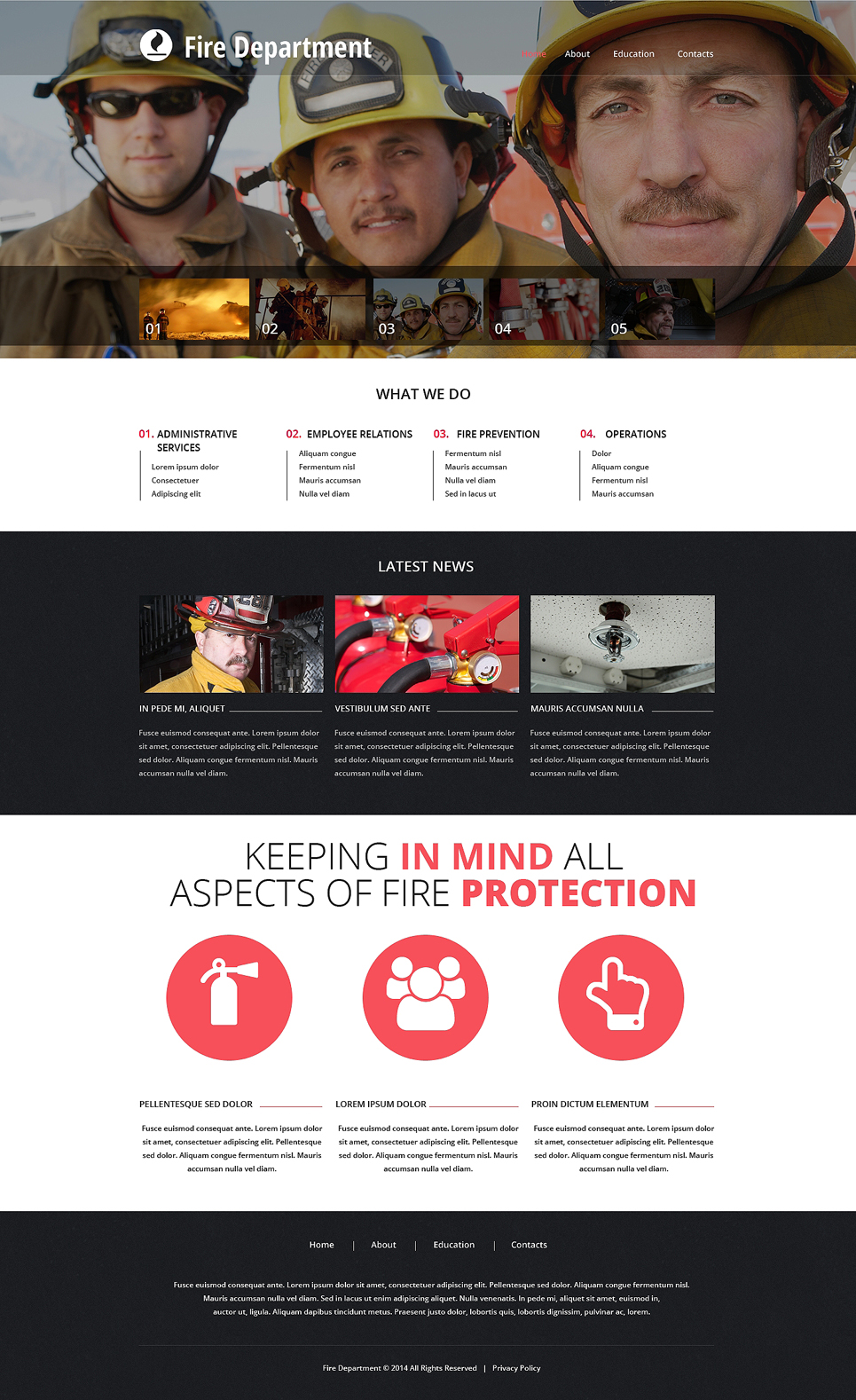 Fire Department Responsive Website Template New Screenshots BIG