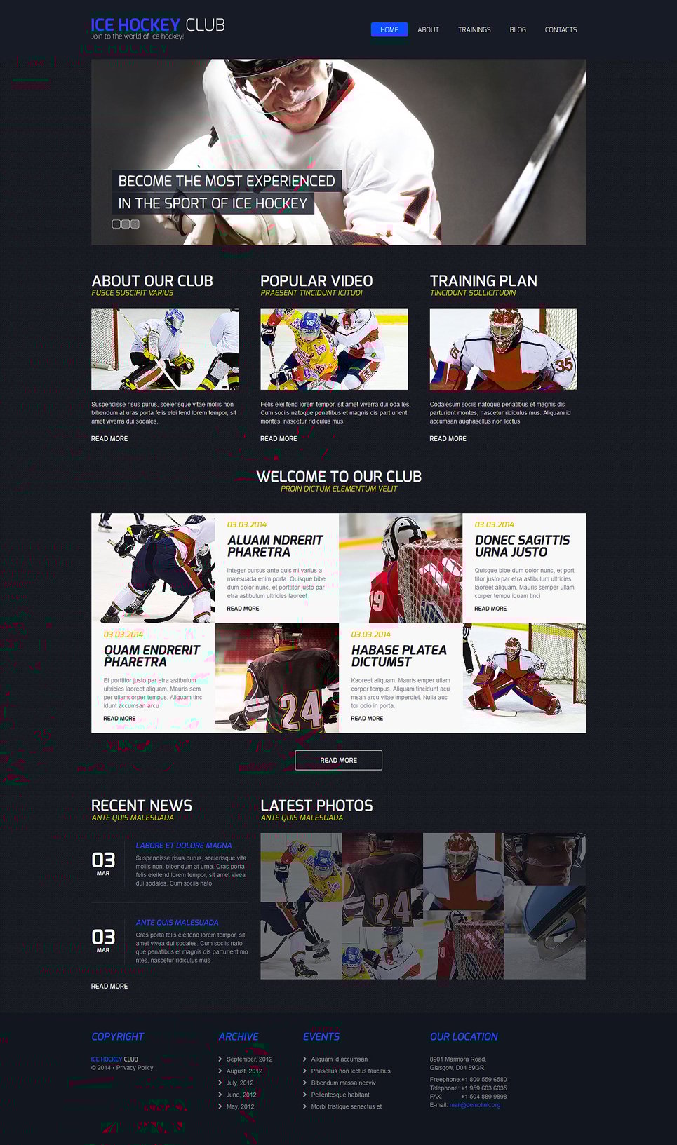 Hockey Responsive Joomla Template New Screenshots BIG