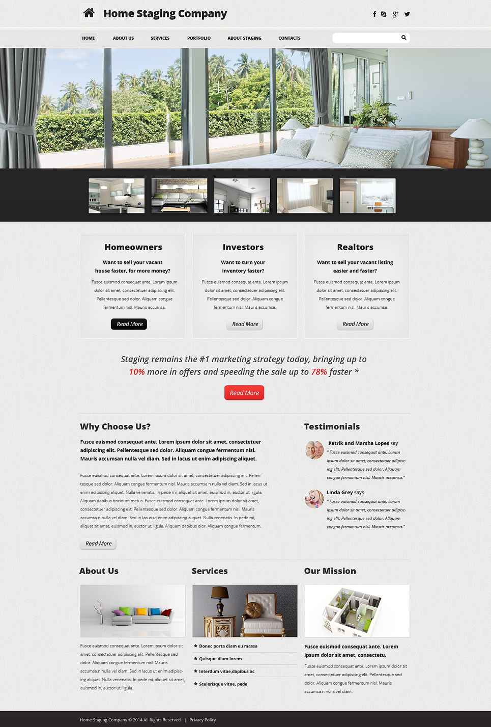 Home Staging Responsive Website Template #48621