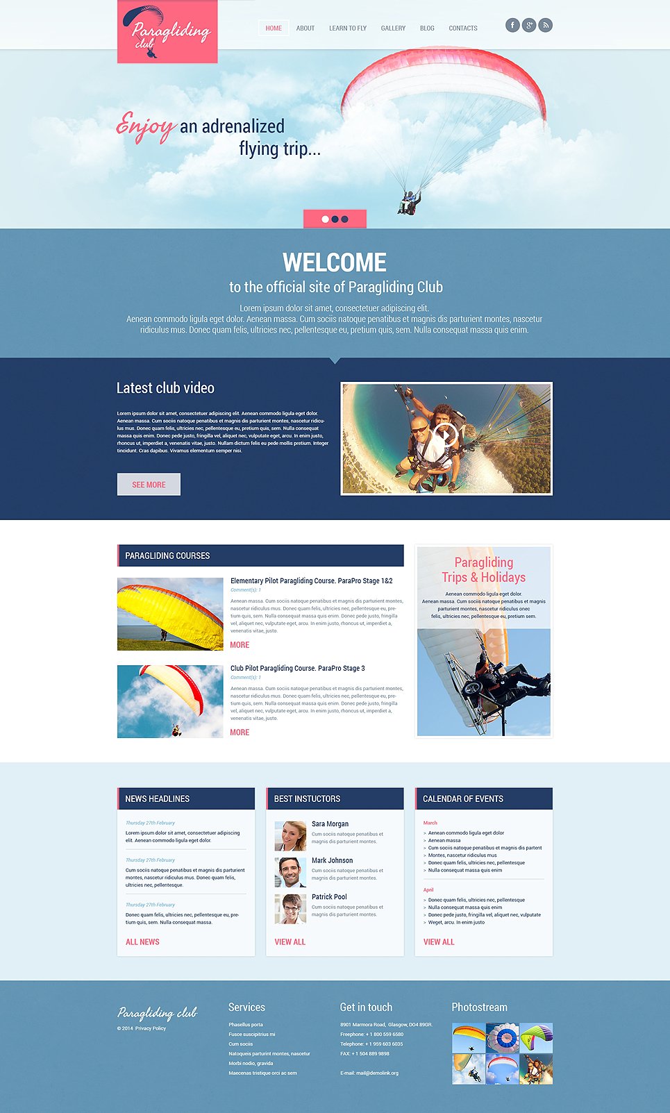 Paragliding Responsive WordPress Theme New Screenshots BIG