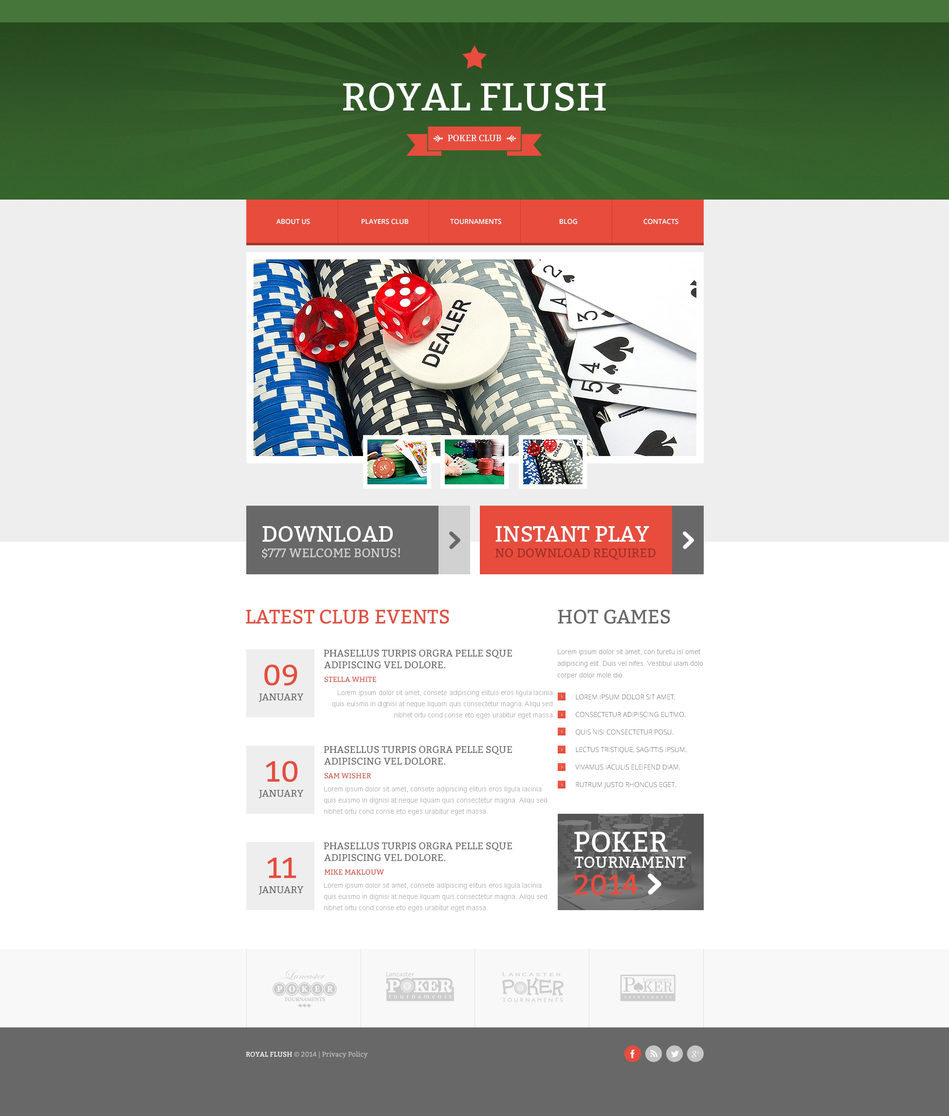 Responzivní Šablona webových stránek na téma Online Poker #48666 - screenshot
