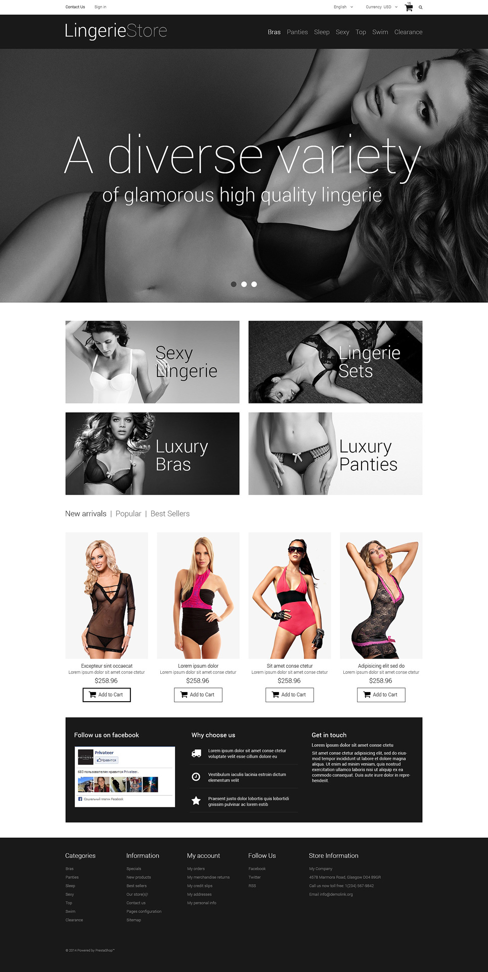 Selling Lingerie PrestaShop Theme New Screenshots BIG