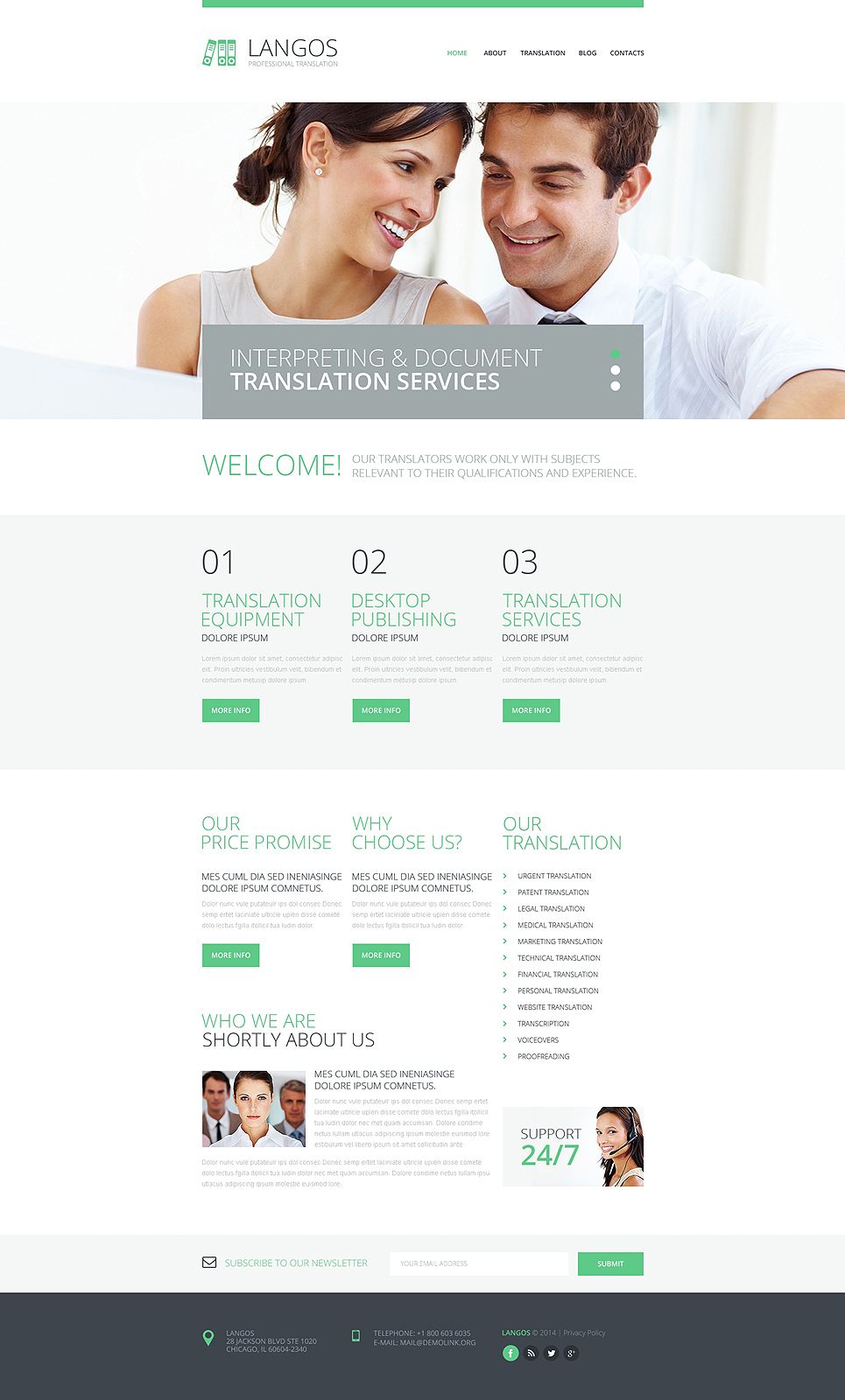 Translation Bureau Responsive Website Template New Screenshots BIG