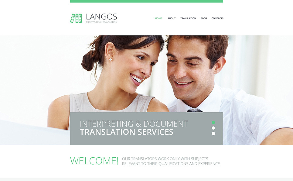 Translation Bureau Responsive Website Template 48670