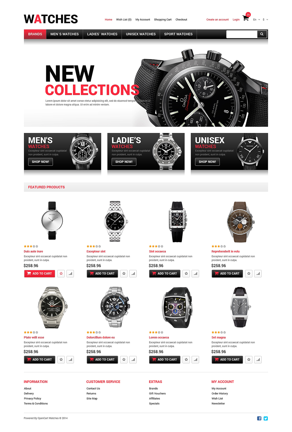 Watches Responsive OpenCart Template New Screenshots BIG