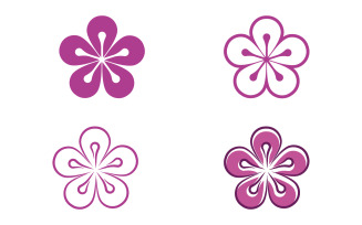 Beauty flower vector icon logo salon, spa and skin design template illustration v.1