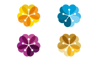 Beauty flower vector icon logo salon, spa and skin design template illustration v.2