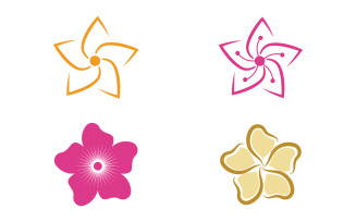 Beauty flower vector icon logo salon, spa and skin design template illustration v.4