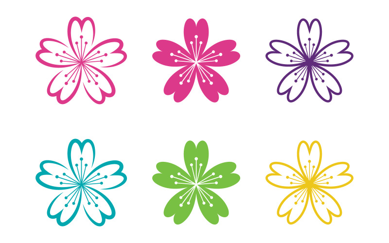 Beauty flower vector icon logo salon, spa and skin design template illustration v.5 Logo Template