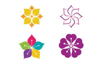 Beauty flower vector icon logo salon, spa and skin design template illustration v.6