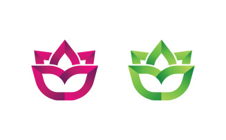 Beauty lotus flower Salon Cosmetic skincare vector icon design template v.2